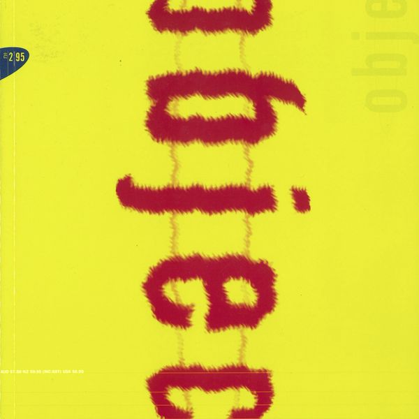 Magazine cover with yellow background the the word 'Object' written in red