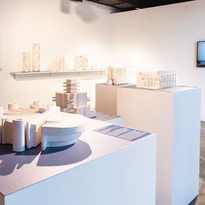 Endangered + Extinct exhibition of architectural ceramic sculptures at Australian Design Centre, 2021